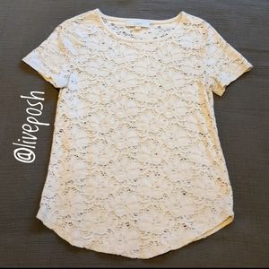 ✴️$8✴️LOFT Open Lace Short Sleeve Shirt